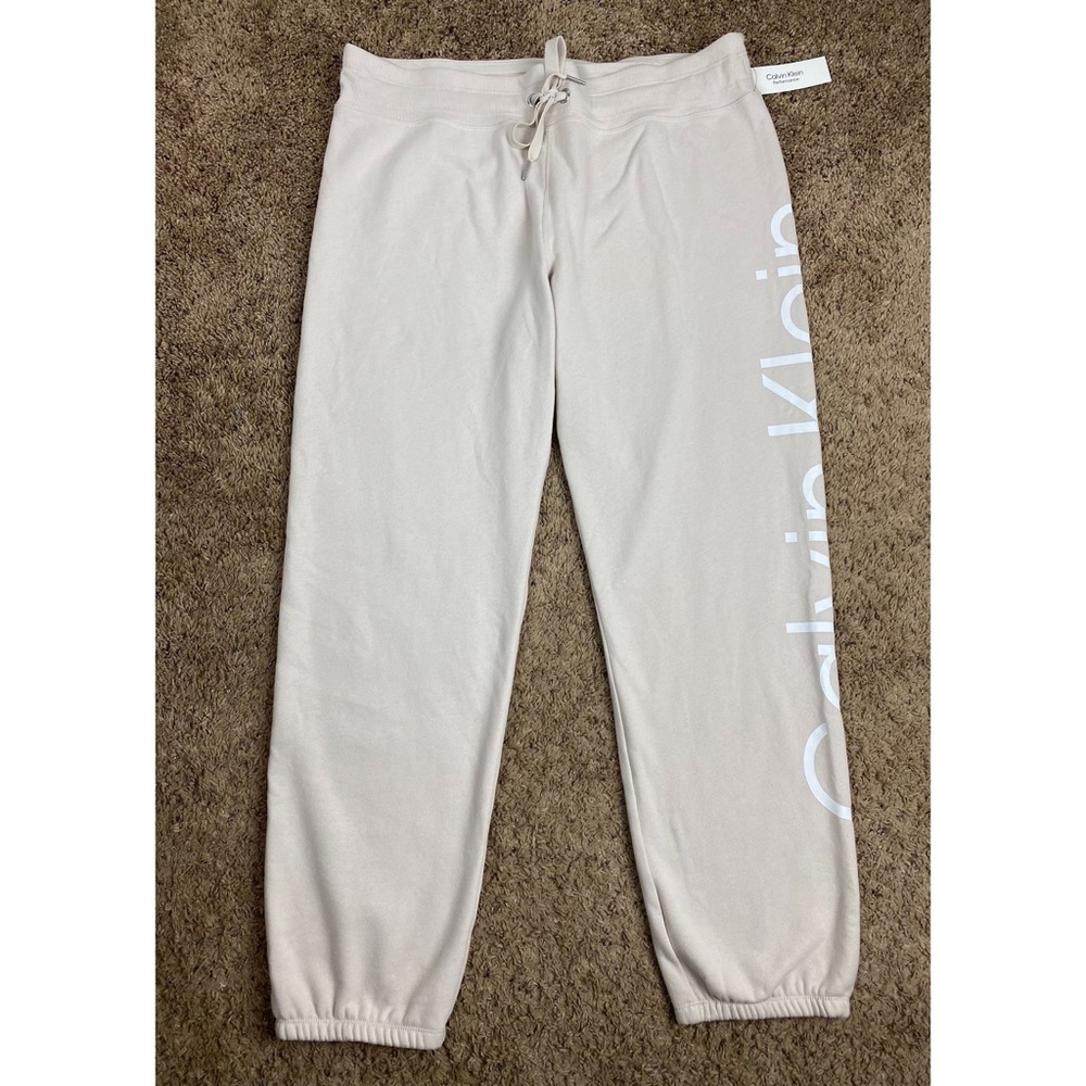 NWT Calvin Klein Beige Performance Sweat Pants
